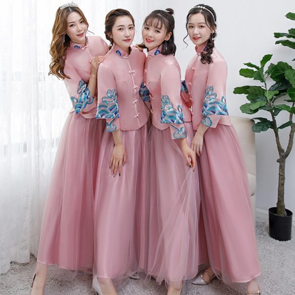 Áo khỏa bưng quả nữ Trung Hoa (áo hồng váy hồng)