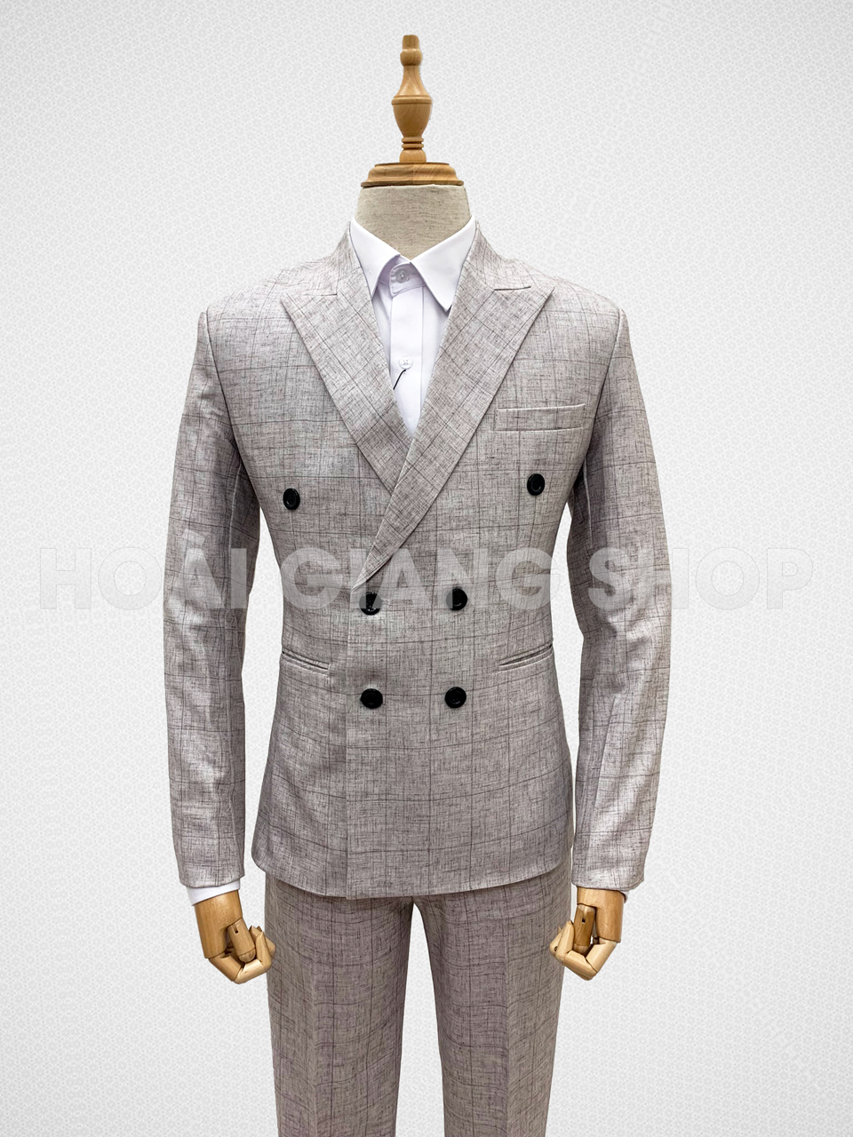 Mua Bộ vest nam 1 nút và gile ôm body màu xám sáng chất liệu co dãn   thoáng mát tặng kèm combo phụ kiện  3XL tại HMVESTON STORE