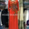 áo dài sui đỏ kết cườm vàng